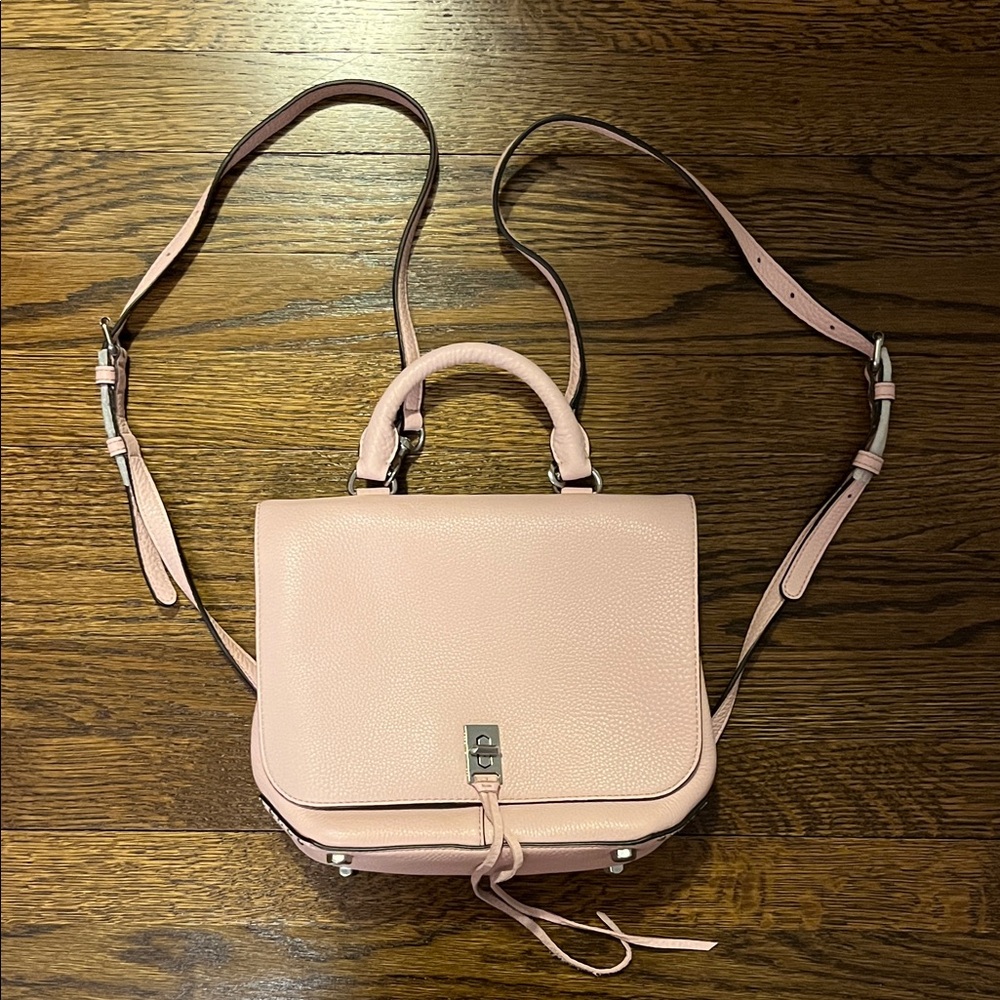 NWOT Rebecca Minkoff Darren Convertible Leather Convertible Backpack, Light Pink